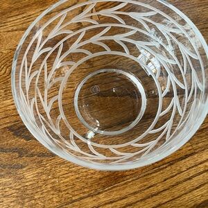 Tiffany & Co. Wheat Leaf small bowl Elegant Clear Crystal Bowl with Leaf Design